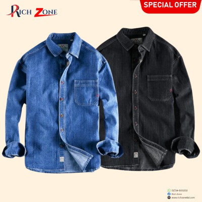 2 Piece Combo Premium Full Sleeve Denim Shirt