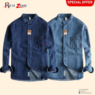 2 Piece Combo Premium Full Sleeve Denim Shirt