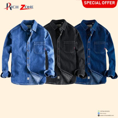 3 Piece Combo Full Sleeve Denim Shirt