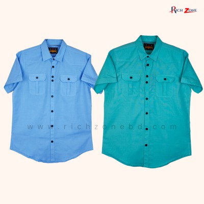 Half Sleeve Oxford Cotton Shirt