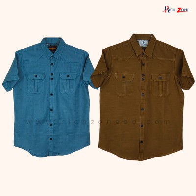 Half Sleeve Oxford Cotton Shirt
