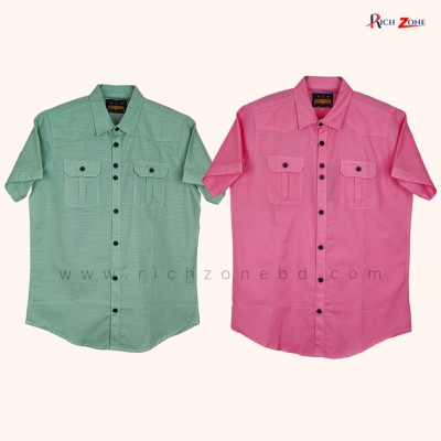 Half Sleeve Oxford Cotton Shirt