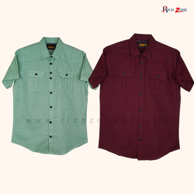 Half Sleeve Oxford Cotton Shirt
