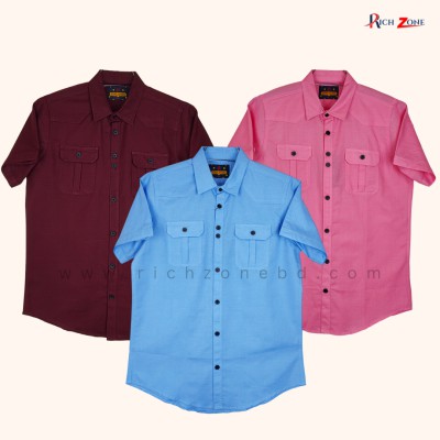 Half Sleeve Oxford Cotton Shirt