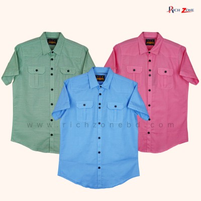 Half Sleeve Oxford Cotton Shirt