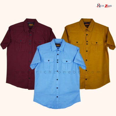 Half Sleeve Oxford Cotton Shirt